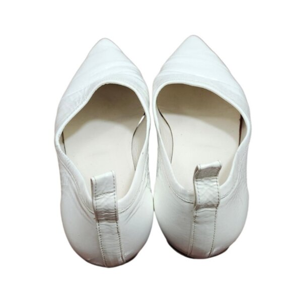 Tibi White Leather Pointed Toe Flats Women’s EU 38 Slip On Made in Italy - Picture 7 of 13